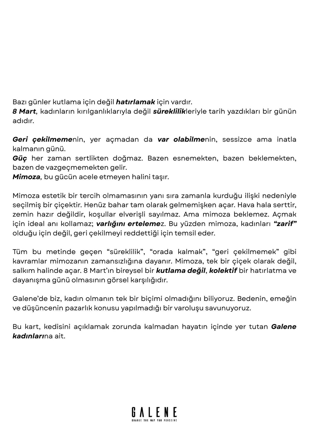 8 Mart'a özel paket